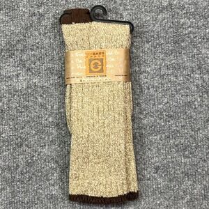 GH Bass Earth Socks Mens 10-13 Beige Khaki Crew Made In USA Winter Warm Boot